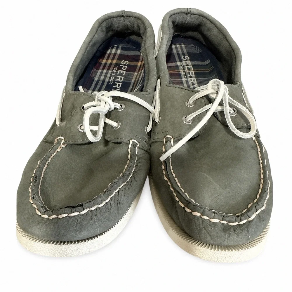 Sperry TopSider Mens Authentic Original 2Eye Grey Leather Boat Shoes STS22797 13